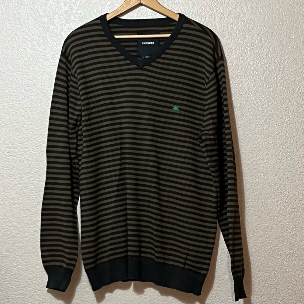 Burton Men’s Green Brown Striped Sweater Size L